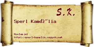 Sperl Kamélia névjegykártya